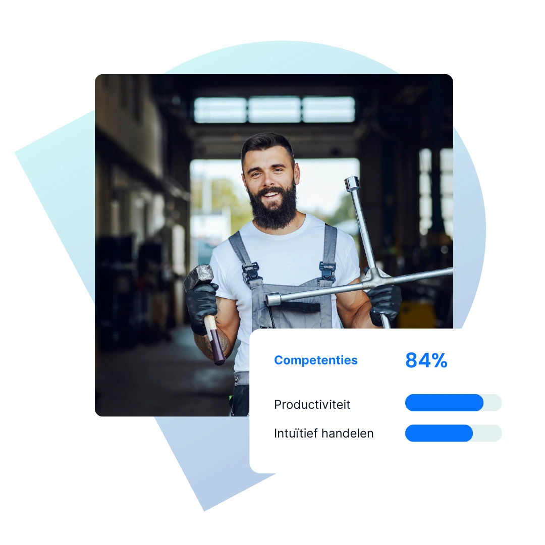 BlueHero worker with competency metrics